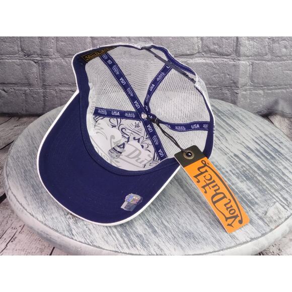Von Dutch Navy Sequin Cap with White Mesh main image 9